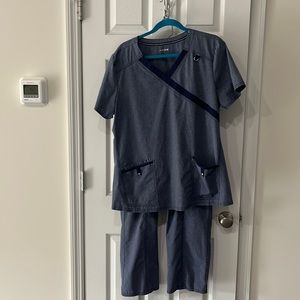 Scrubstar denim color 2 piece scrubs